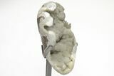 Sparkling, Green Druzy Quartz Geode Section on Metal Stand #209162-2